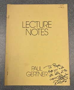Lecture Notes, by Paul Gertner, SIGNED, Vintage Magic Book - Bild 1 von 7