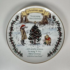 Disney Winnie The Pooh Christmas 1988 Collectors Plate 9" Willitts Exclusive - Picture 1 of 7