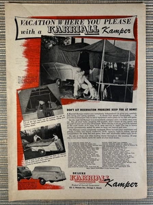 De Luxe Karriall Kamper Camping Trailer Chicago Illinois 1946 Vintage Print Ad - Picture 1 of 1