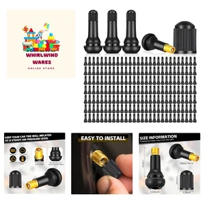 Standard Size 500 Black Snap-In Valve Stems for Tubeless Tire Maintenance - Picture 1 of 9