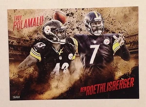 Troy Polamalu Ben Roethlisberger #ed/99 5x7 2014 Topps Competitive Fire Steelers - Picture 1 of 1