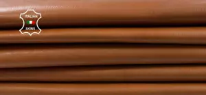 TAN BROWN VEGETABLE TAN Italian Goatskin leather hides 2 skins 8sqf 1.0mm #C3108 - Picture 1 of 7