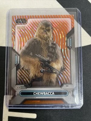 Chewbacca Disney Topps High Tek card Star Wars 2023 NYCC #9  Orange Parallel /25 - Image 1 of 2