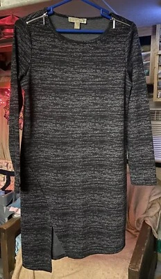 Michael Kors M Mediano Suéter Vestido Negro Tejido Usado Una Vez Cremallera Hombros Foto 1 de 4