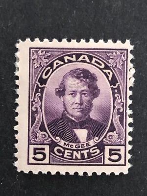 Canada Stamps 1927, Thomas D'Arcy McGee 5 Cent Scott # 146 Mint HR, Lot # 27A6.3 - Image 1 of 3
