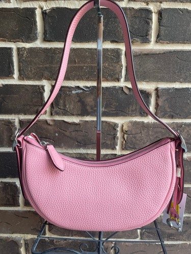 Borsa a tracolla Coach Luna in morbida pelle di ciottoli nuova con etichette $295 BubbleGum rosa CC439