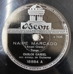 10" 78 RPM CARLOS GARDEL 18884 NAIPE MARCADO / RUMORES TANGO ARGENTINO - Picture 1 of 4