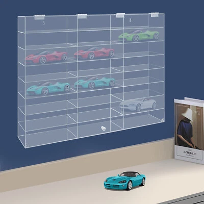 Acrylic Toy Car Display Case Clear Display Box Wall Mounted Toy Display Shelf US - Image 1 of 4