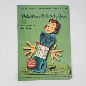 January & Wood Book #3 Adventures with Kentucky Yarn Crochet Knit Manual 1950s - Picture 1 of 6