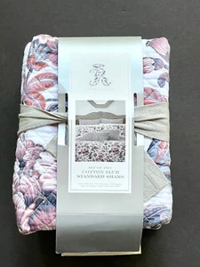 PAIR Rachel Ashwell SHABBY CHIC Standard QUILTED PILLOW SHAMS Flowers Vintage - Picture 1 of 5