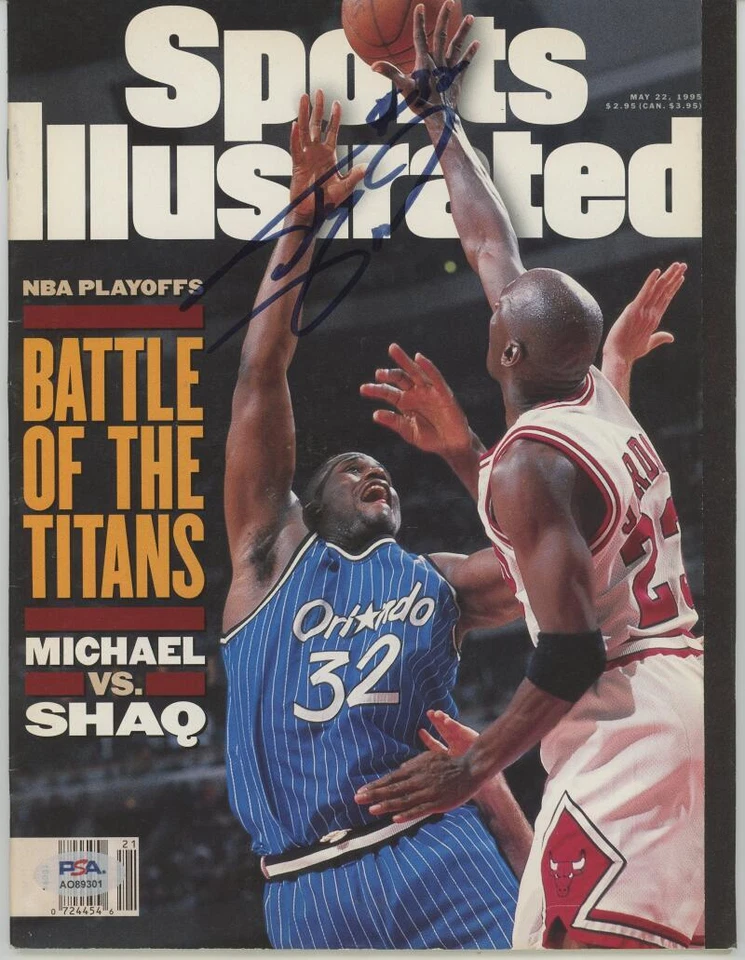 Shaquille O'Neal Signed Sports Illustrated SI w/ Michael Jordan 5/22/95 PSA/DNA  - Image 1 of 2