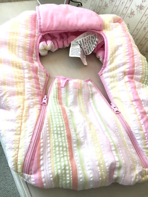 Cozy Cover Infant Carseat Carrier Cover Pastel Pink Yellow green - Image 1 of 4