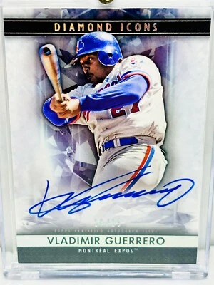2019 TOPPS DIAMOND ICONS VLADIMIR GUERRERO ON CARD AUTO HOF EXPOS 19/25 SP AC-VG - Image 1 of 2