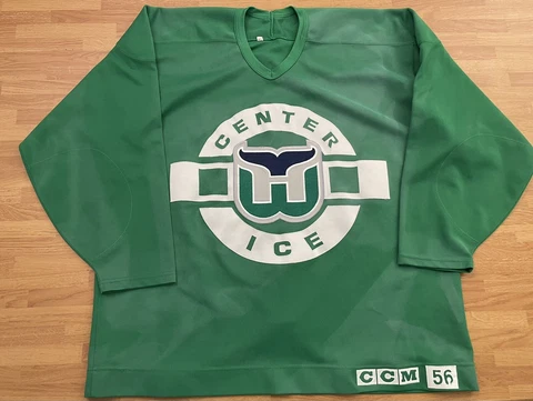 CCM Authentic Hartford Whalers NHL Hockey Jersey Vintage Green Blank Size 56 Cover