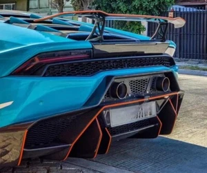 Partial Carbon Fiber Rear Diffuser Bumper For Lamborghini Huracan LP610 14-19 - Picture 1 of 5