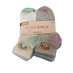 BCBG Girls Quarter socks with patterns and solid included 15 pairs Size 6-8 - Picture 1 of 3