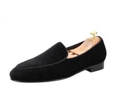 Men's Fashion Round Toe Slip On Loafers Black Paillette Gommino Dress Shoes Sz B