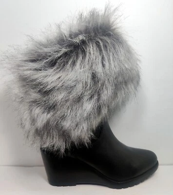 Sorel Park City Short Wedge Booties Faux Fur Black, Size 9 😍 - Image 1 of 4