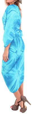 LA LEELA Womens Swimsuit Cover Up Beach Sarongs Plus Size 78"x43" Turquoise_O679 - Image 1 of 3