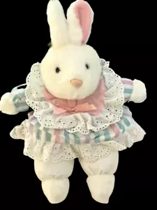 Commonwealth 12" White Bunny Rabbit with Dress Plush - Picture 1 of 4