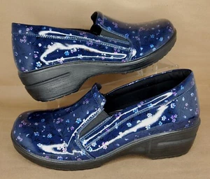Scarpe zoccoli Easy Works By Easy Street taglia 12 M blu navy floreale - Foto 1 di 5