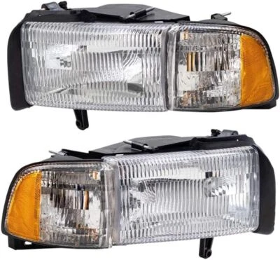OE Style Headlights + Corner Signal Lamps For 1994-2001 Dodge Ram 1500 2500 3500 - Image 1 of 4