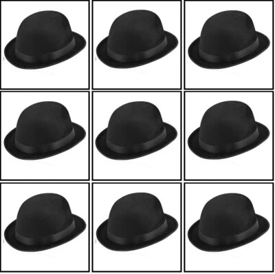 QUICKDRAW 10 x cappello a ciotola nero elegante notte cervo Charlie Chaplin abito elegante