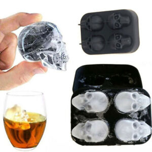3D Ice Cube Mold Silicone DIY Skull Shape Maker Tray Chocolate Bar Party Mould