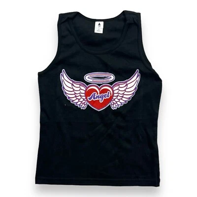 Camiseta sin mangas negra Y2K Deadstock Angel Heart Wings McBling Med de colección Foto 1 de 4