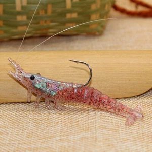 5PCS Shrimp Soft Lure 9cm 10g Weedless Swimbaits for Bass Trout Crappie Walleye - Picture 1 of 5