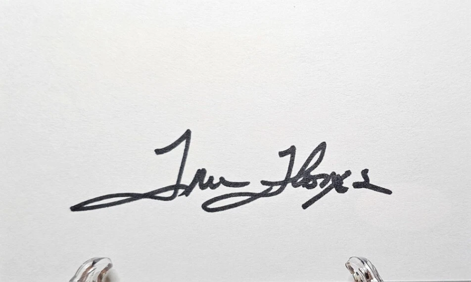 Tom Flores HOF Oakland Raiders 1979-1987 signed 3x5 index card JSA COA AQ52867 - Image 1 of 3