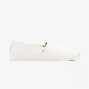TOMS ALPARGATA Mens Canvas Slip-On Espadrilles Lightweight Comfortable White