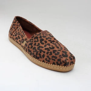 TOMS 10016744 Womens Alpargata LEATHER WRAP DARK EMBER LEOPARD SUEDE 9 NEW BOX - Picture 1 of 4