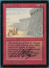 Wall of Stone Beta PLD Red Uncommon SIGNED MAGIC MTG CARD (ID# 208094) ABUGames