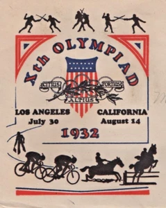1932 10th Olympiad, Summer Olympics, Posted Hyde Park to Port Chester NY - Picture 1 of 3