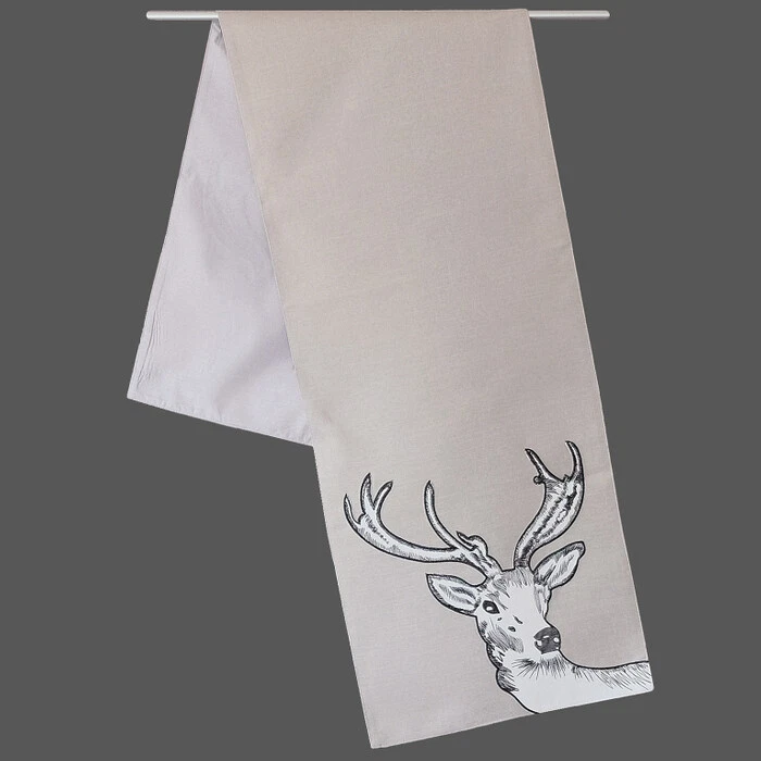 Tischwäsche mit Stickerei Hirsch Winterdekoration Weihnachten - Bild 1 von 1
