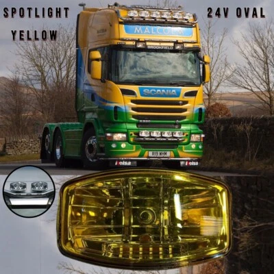 24V Yellow Roof Spot Lamp LED Jumbo Oval 9.5" Front DAF MAN Scania Volvo Truck - Image 1 of 4