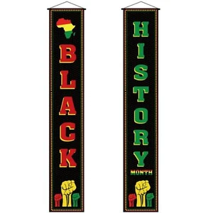 Black History Month Porch Banners Outdoor / Indoor Hanging Sign Juneteenth - New - Picture 1 of 4