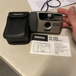 PENTAX PC-550 Pentax Lens 28mm AF 35mm Film Camera W/ Case & Manual WORKS GREAT! - Picture 1 of 13