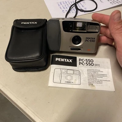 PENTAX PC-550 Pentax Lens 28mm AF 35mm Film Camera W/ Case & Manual WORKS GREAT! - Image 1 of 4