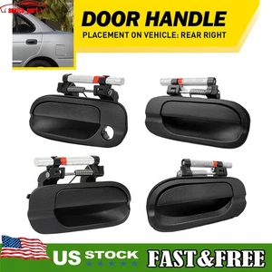 Front Rear Outside Door Handles LH RH Smooth Black NEW for 2000-06 Nissan Sentra - Picture 1 of 23