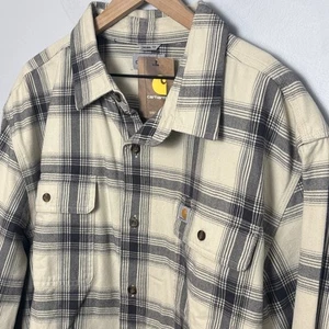 Carhartt Men’s XL Button Up Heavy Flannel Shirt Plaid Original Fit - Picture 1 of 12