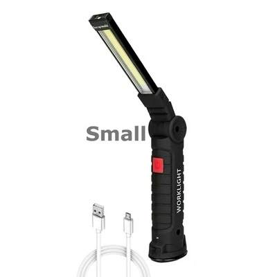 1/2X Magnetic Rechargeable COB LED RED Work Light Lamp Flashlight Folding Torch - Image 1 of 4