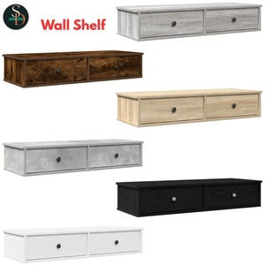 Wall Shelf with Drawers Floating Storage Display Shelf Engineered Wood vidaXL - Picture 1 of 37