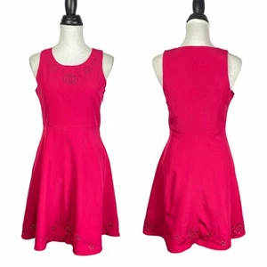 Yumi NWT Quin Eyelet 2/4 Stitch Fix Pink Sleeveless Short Fit & Flare Dress - Picture 1 of 8