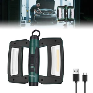 WORKPRO 600LM Magnetic Rechargeable LED Work Light Spotlight Foldable Flashlight - Picture 1 of 7