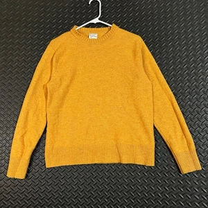 Suéter J Crew Resistente Mezcla Lana Merino Amarillo Mostaza Cuello Simulado Manga Larga L - Imagen 1 de 7