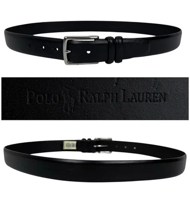 Polo Ralph Lauren Hombres 36 Cinturón Negro 100% Cuero Informal Formal  Foto 1 de 4