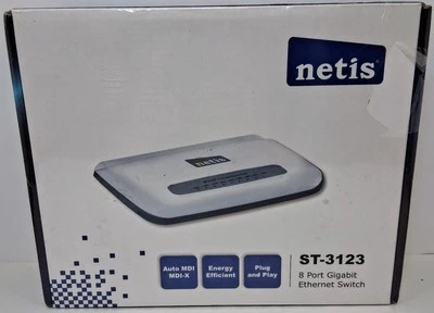 Netis St-3123 8 Port Gigabit Ethernet Switch Mdi Mdix Plug And Play New Sealed - Image 1 of 4