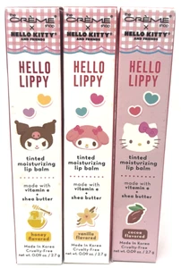 (3) Creme Shop Hello Kitty Hello Lippy Lip Balm New In Packaging Kuromi Melody - Picture 1 of 3